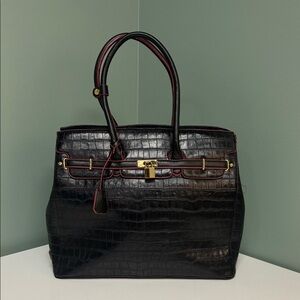 Elegant Black Embossed Women's Bag